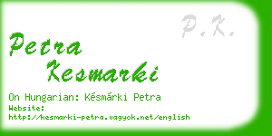 petra kesmarki business card